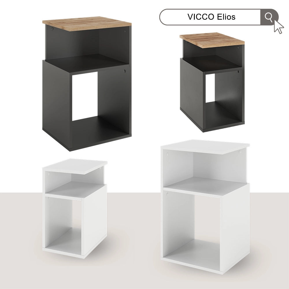 Vicco Comodino camera da letto Bianco 40 x 65.3 cm