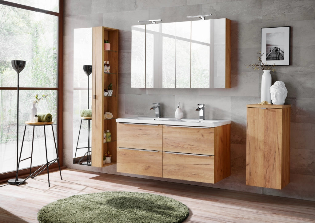 Mobile con specchio 60 cm 2 ante Capri Oak 60 x 75 x 16 cm