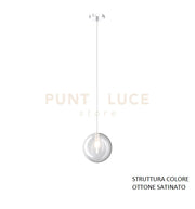 SOSPENSIONE OTTONE SAT. 1 LUCE VETRO TRASPARENTE 1184OS-S1-TR