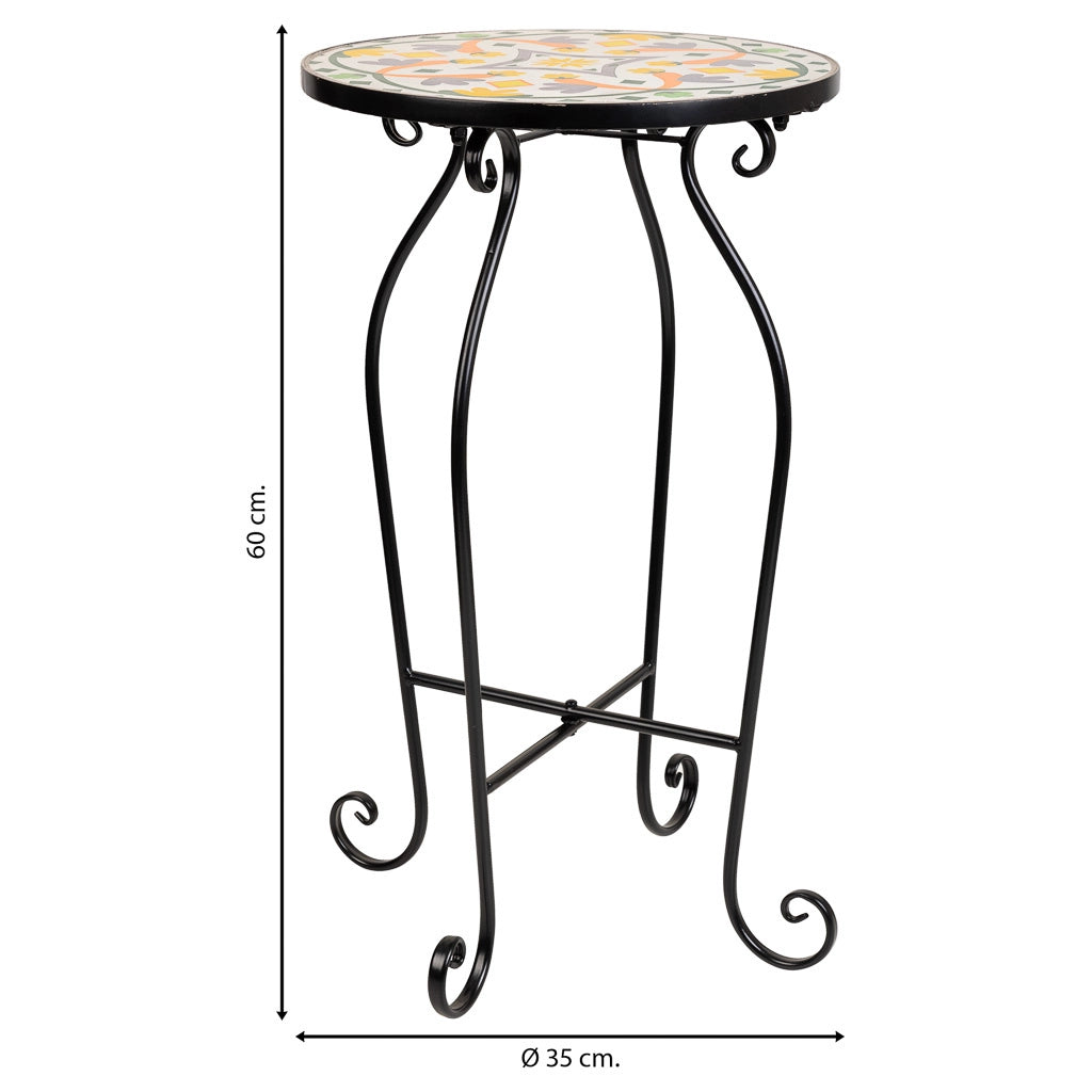 Supporto in mosaico Multicolore e ferro battuto d35x60h