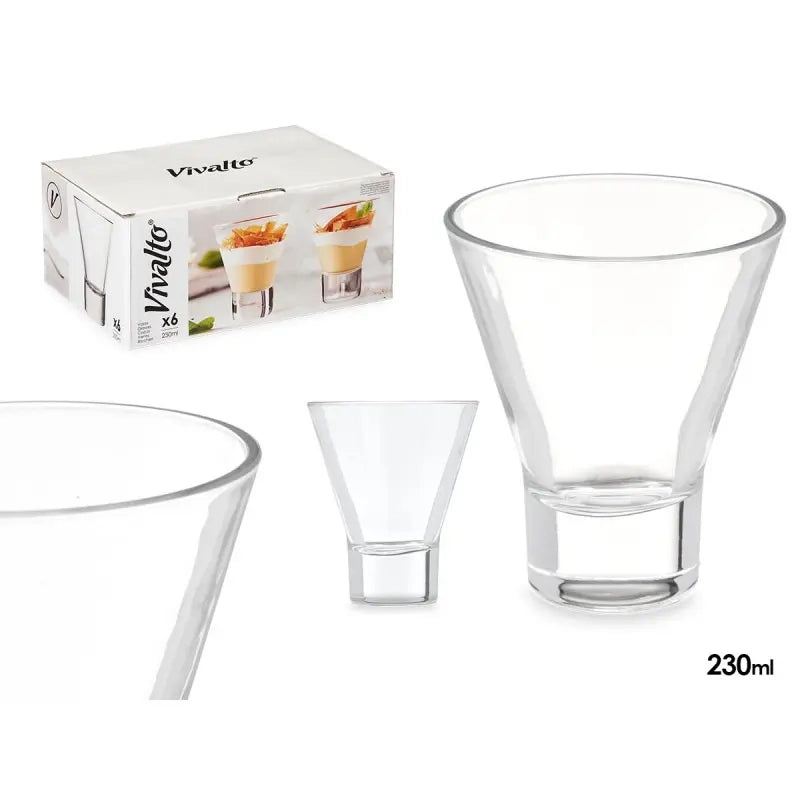 Bicchiere conico con base 230 ml trasparente