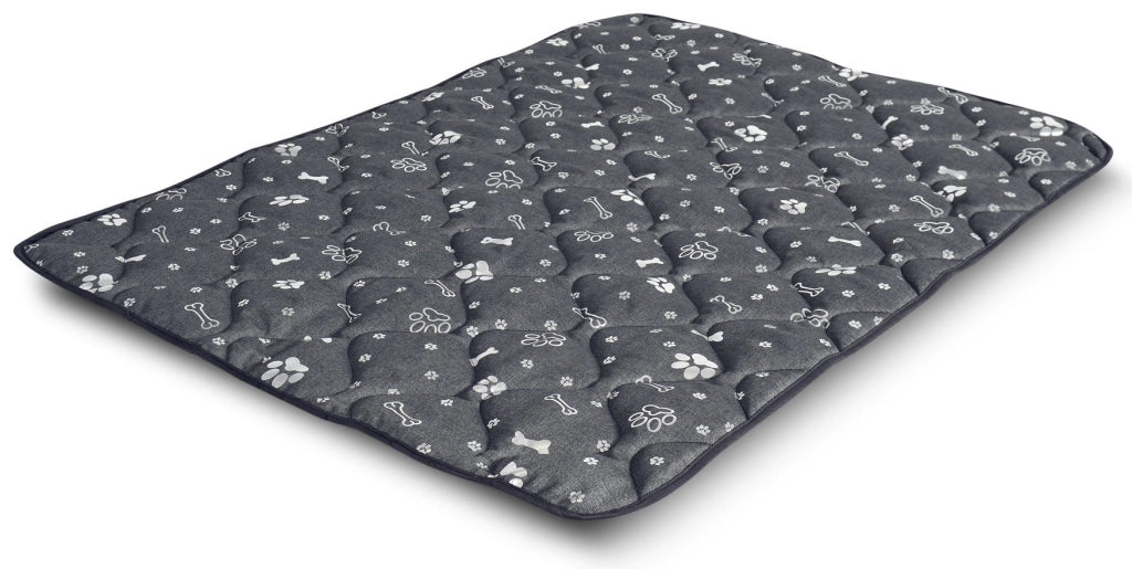 AIO FACTORY 80x60 cm Tappetino per cuccia per cani impermeabile Silver Bones