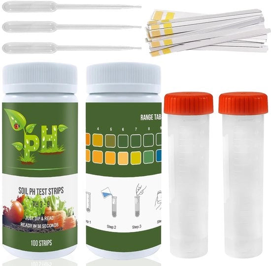 Kit di test di pH solido da 100 prove - testatore di pH - per giardini - prati - case - istruzioni per l'uso incluse