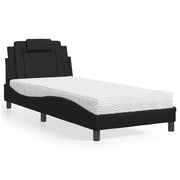 Letto Viana con Materasso Nero 90x200 cm in Similpelle