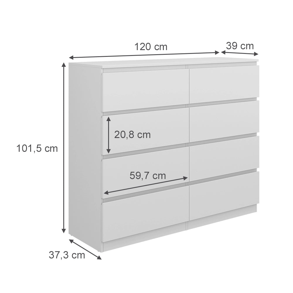 Vicco Cassettiera  Bianco 39 x 101.5 cm