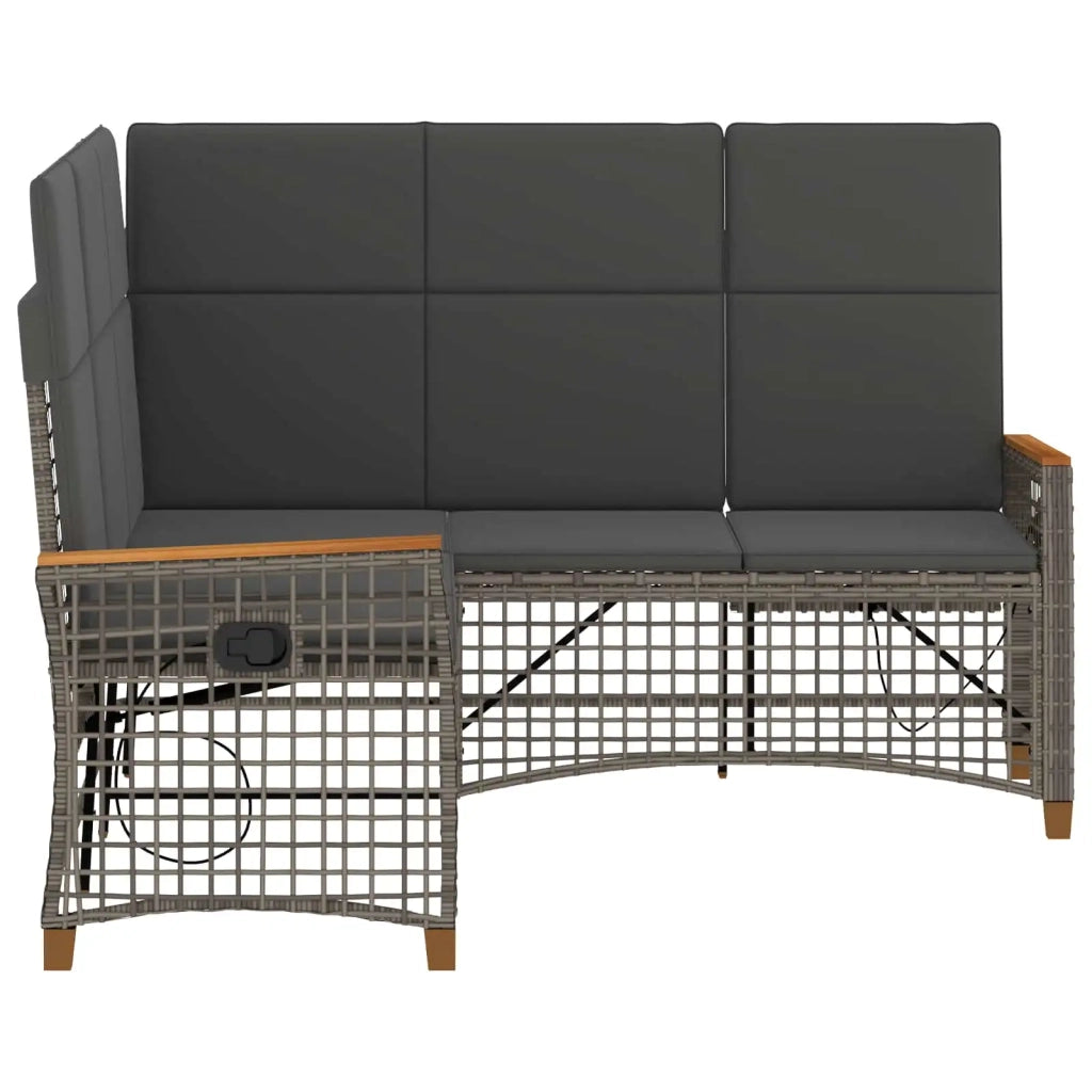 Set di Divani Recliner da Giardino Grigio e Grigio Scuro 42026824