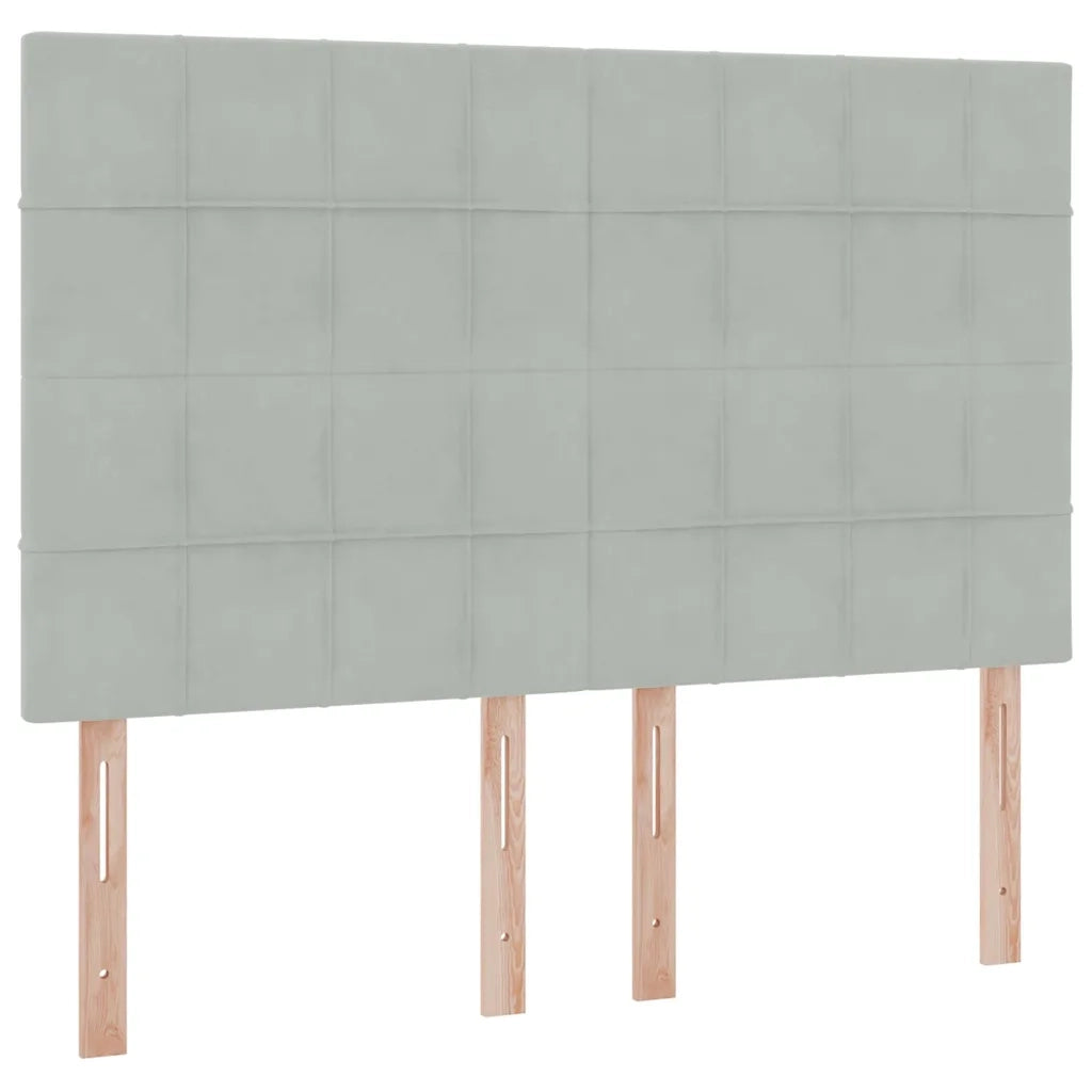 Letto con contenitore e LED Grigio chiaro 140 x 200 cm Velluto 3372669