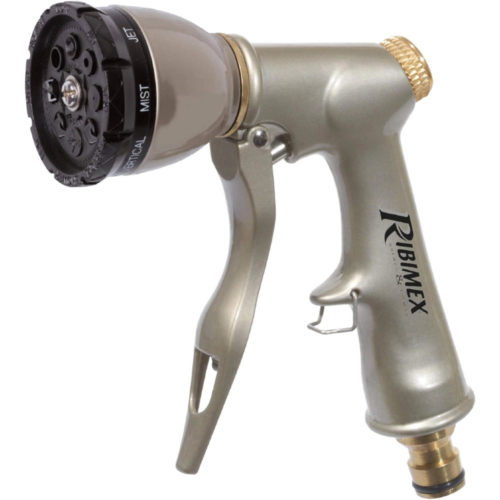 PISTOLA MULTIGETTO IRRIGAZIONE  8 FUNZIONI GIARDINO ATTACCO RAPIDO METALLO/OTTONE