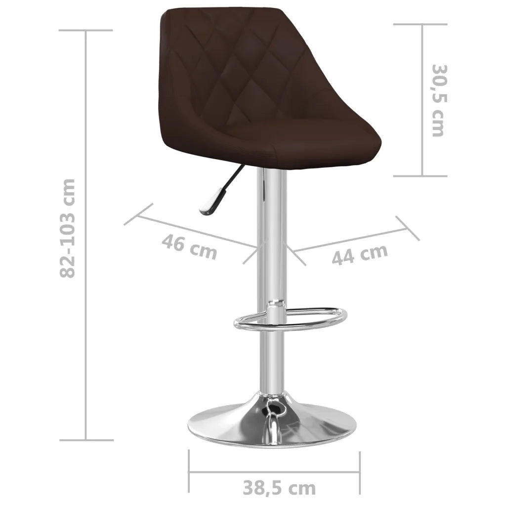 Sgabelli da Bar 2 pz Marroni in Similpelle 335182