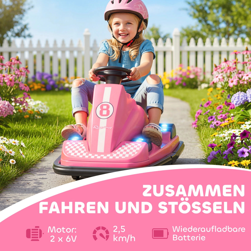 Autoscooter Bambini 360¡ã LED Rosa ¨C Minimal ¨C 3-8 Anni