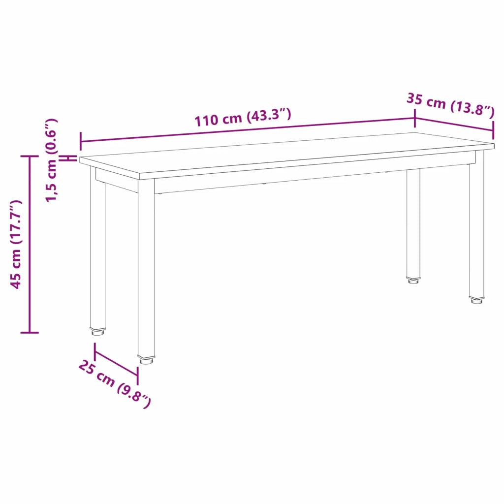 panchina Quercia Fumosa 110 x 35 x 45 cm Legno multistrato 892598