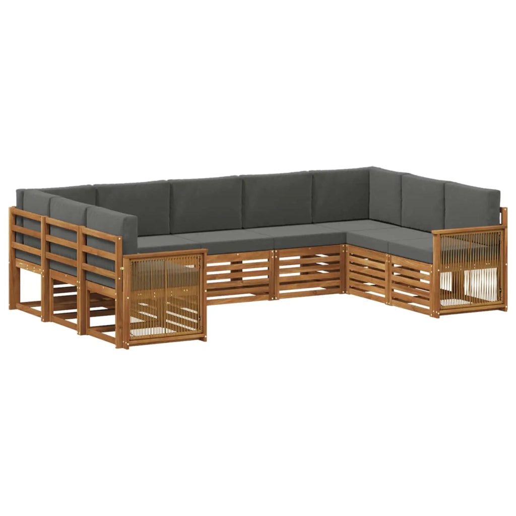 Set di divani da esterno 7 pz Naturale e Antracite 3384838
