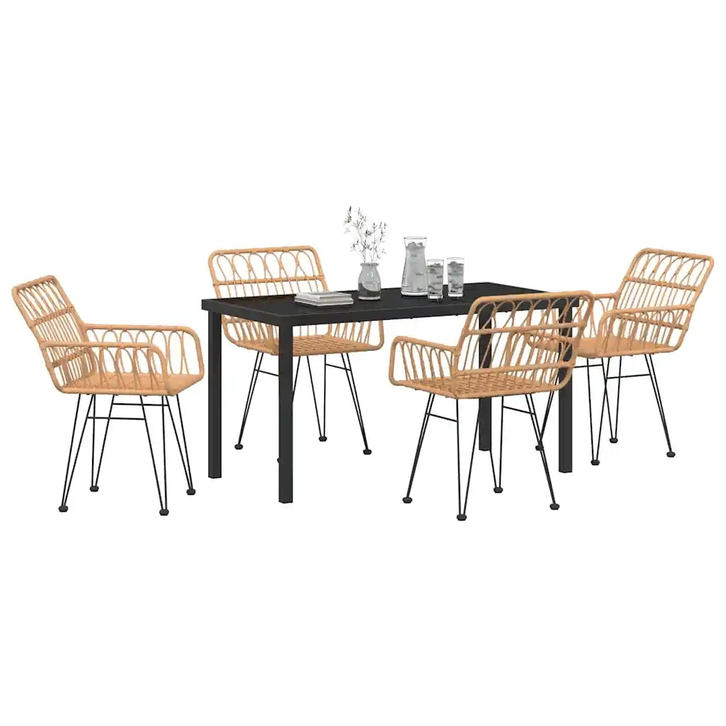 Set da Pranzo per Giardino 5 pcs Marrone 3379179