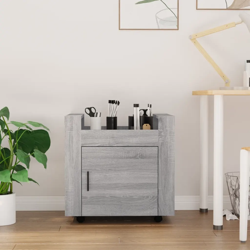 Carrello Scrivania Grigio Sonoma 60x45x60 cm Legno Multistrato CFW8059547
