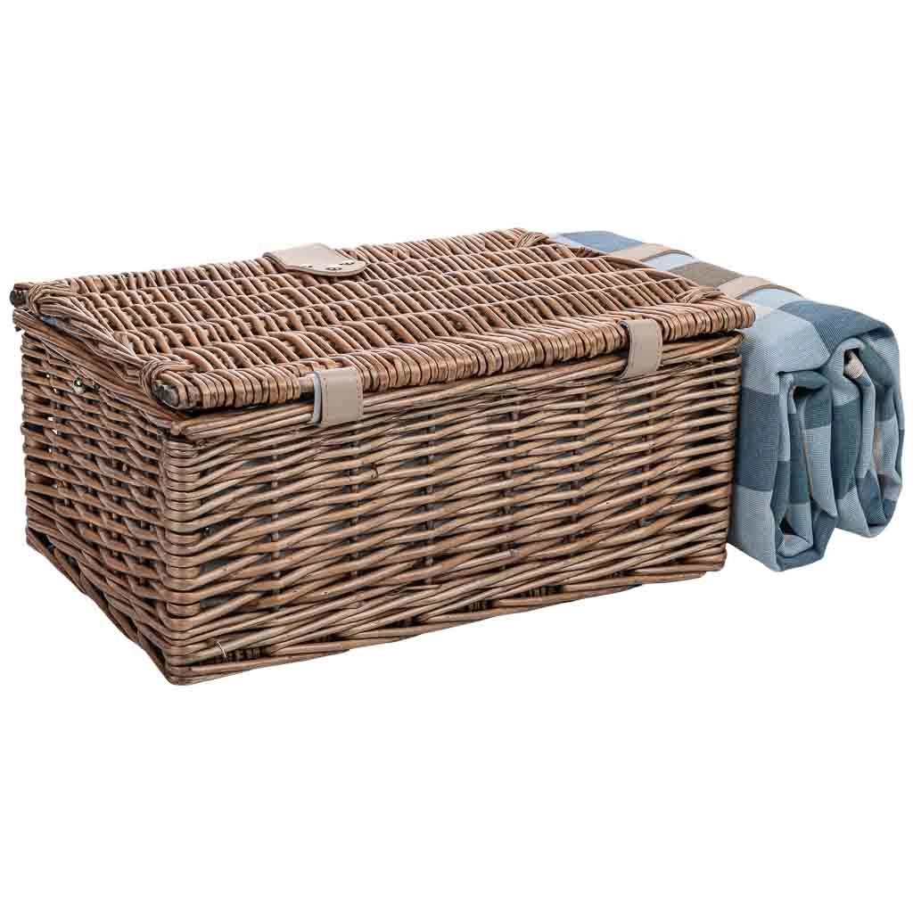 Cestino da picnic 2 servizi marrone 38x26x18cm