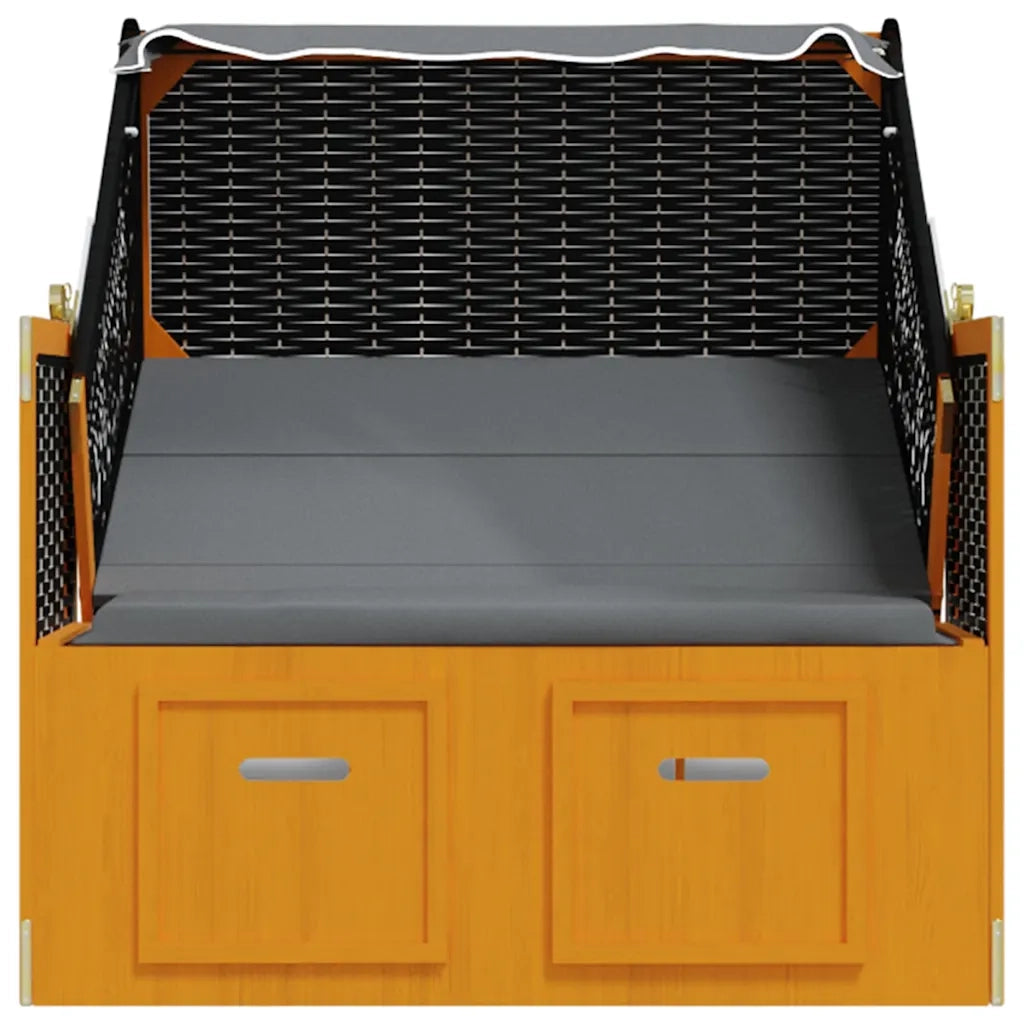 Strandkorb e Tettoria Polyrattan Legno Massello Nero Antracite CFW6777725