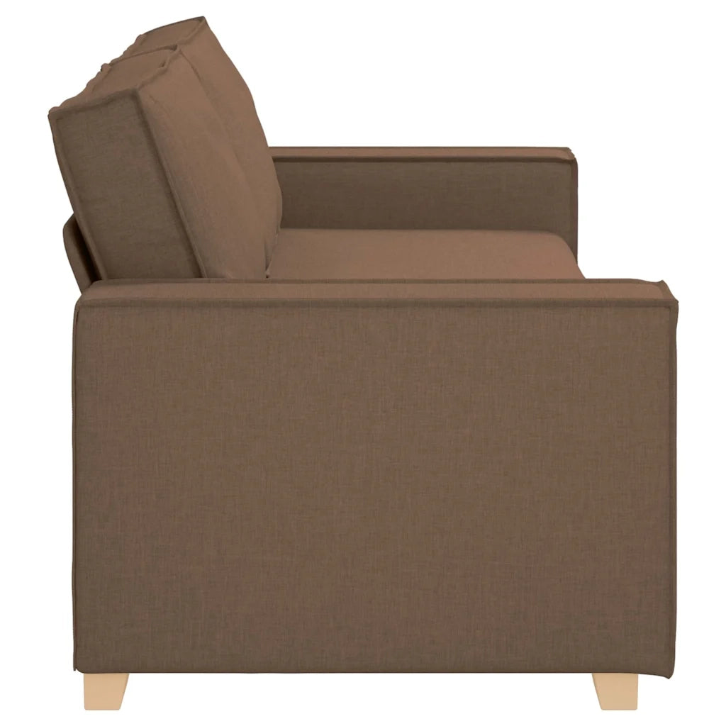 Divano a 3 Posti-Sofa 3 Posti Marrone 180 cm Tessuto