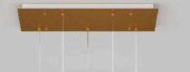 SOSP. OTTONE SAT. 5 LUCI RETTANGOLARE VETRI PICCOLI (2 BRONZO+3 FUME') 1194OS-S5 RP-FB