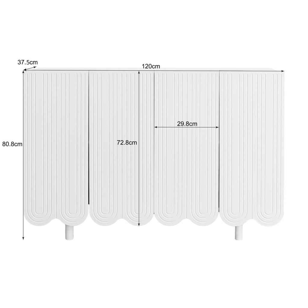 Credenza a goccia - Zephmum- Ante sagomate, cerniere ammortizzate