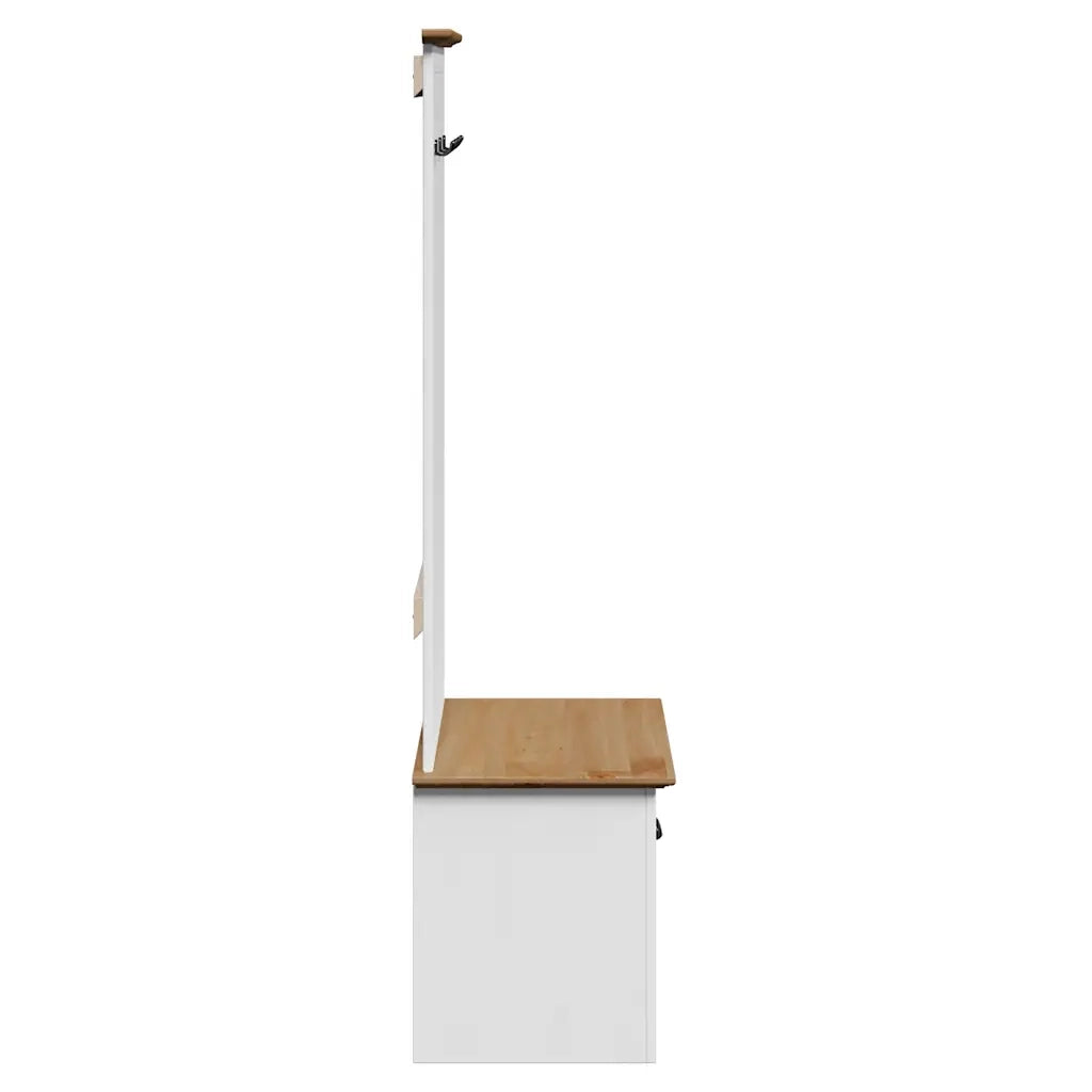 Mobile da Ingresso con Ganci BODO Bianco e Marrone 50x40x157 cm 4016873