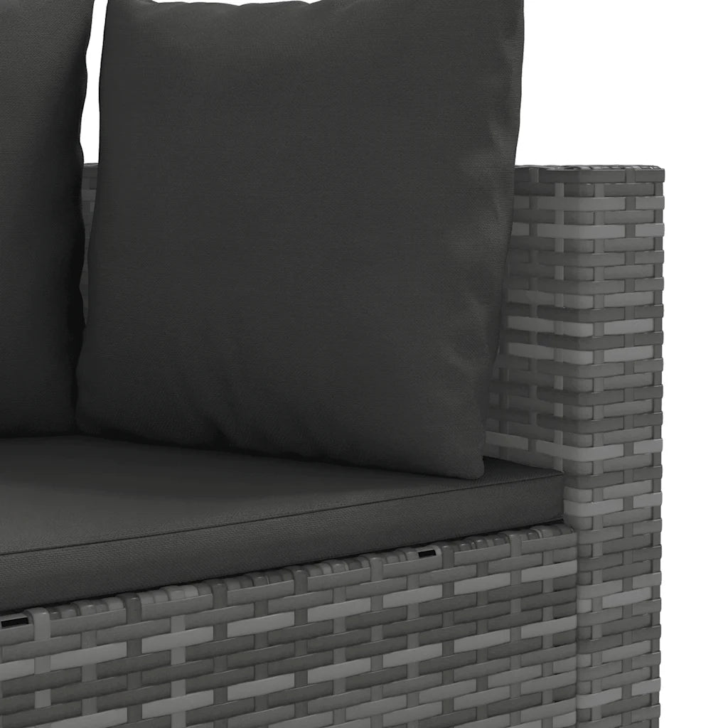 Set Divano da Giardino 10 pz con Cuscini Grigio in Polyrattan