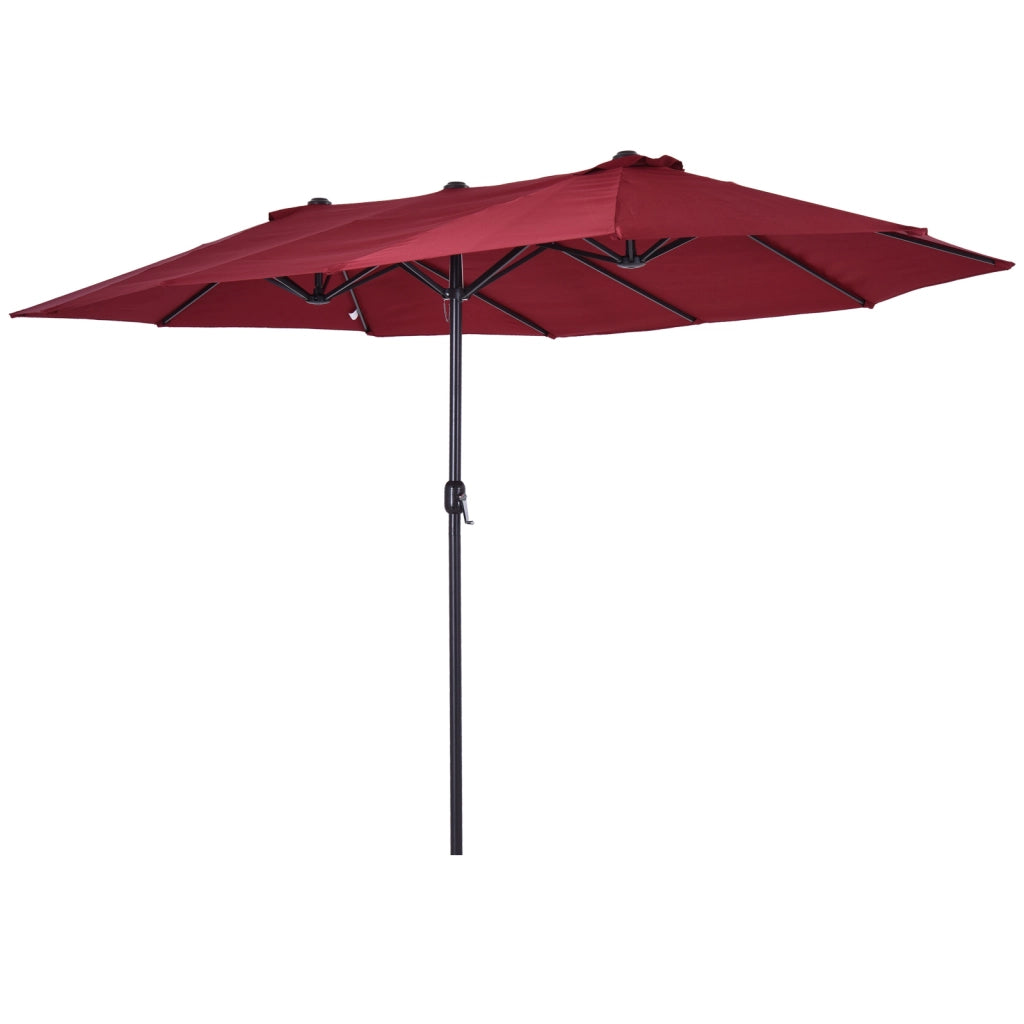 Ombrellone Doppio per Giardino ¨C zephmum ¨C Rosso Vino 455x265x238 cm