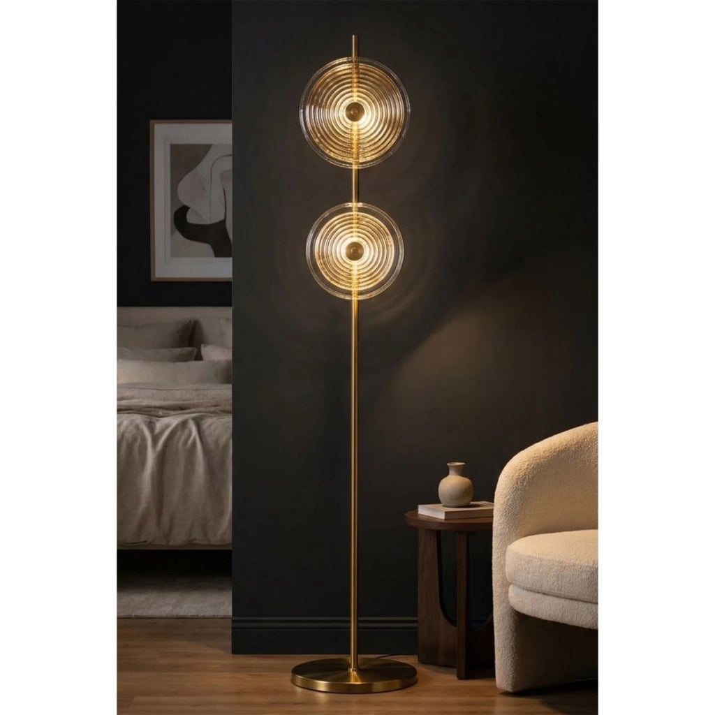 Lampada da Terra VKH215, Oro, Metallo, 30x30x170 cm