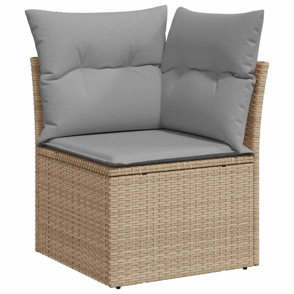 Set Divano da Giardino con cuscino 11 pcs Beige polyrattan 3361847