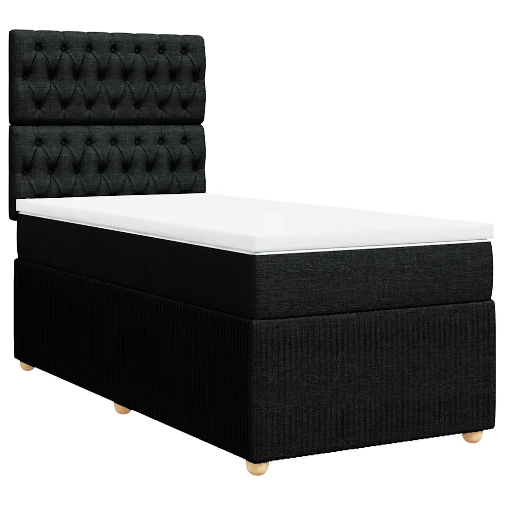 Giroletto a Molle con Materasso Nero 80x200 cm inTessuto 3294192