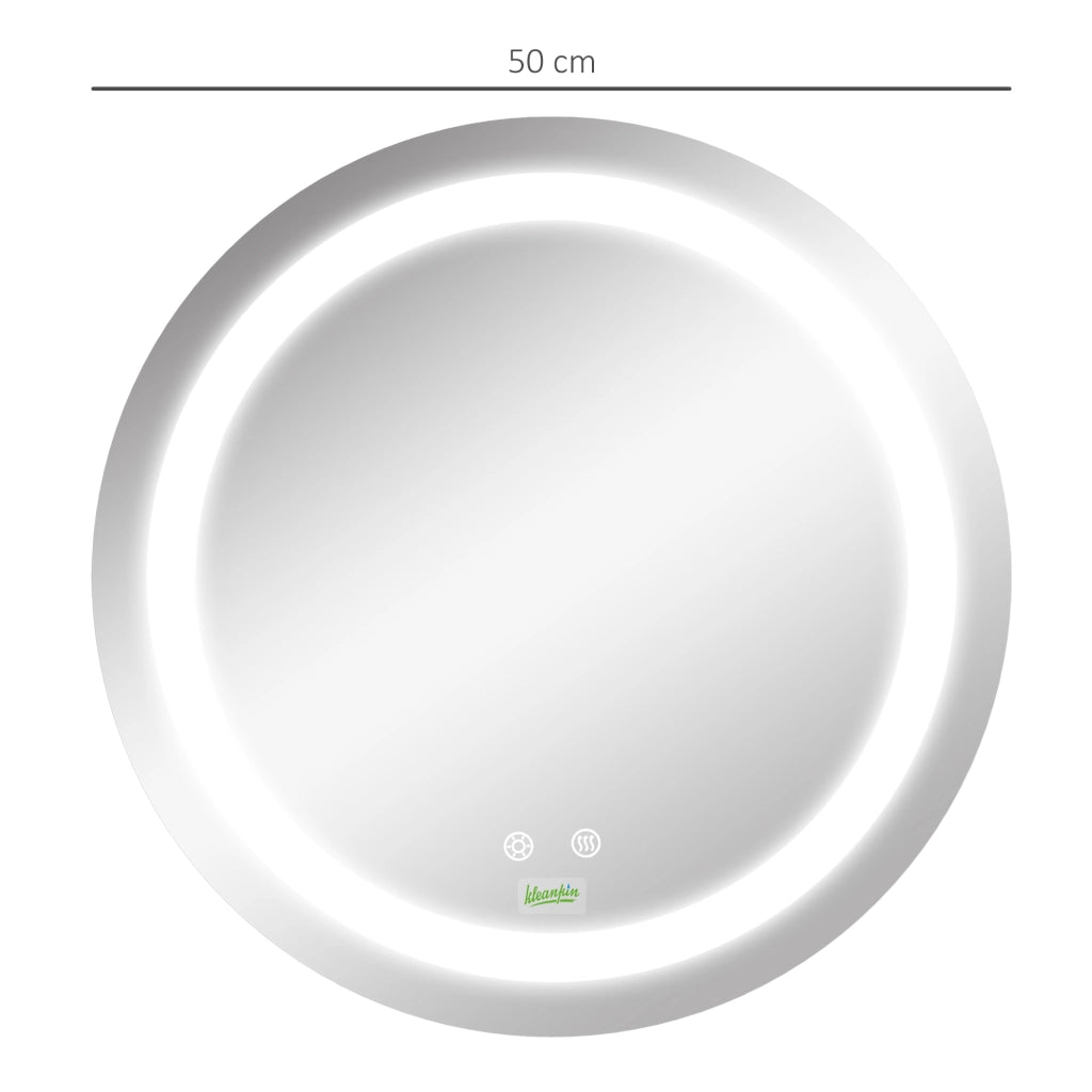 Specchio da bagno con luce LED ¨C Minimal ¨C ?50x4,6 cm argento