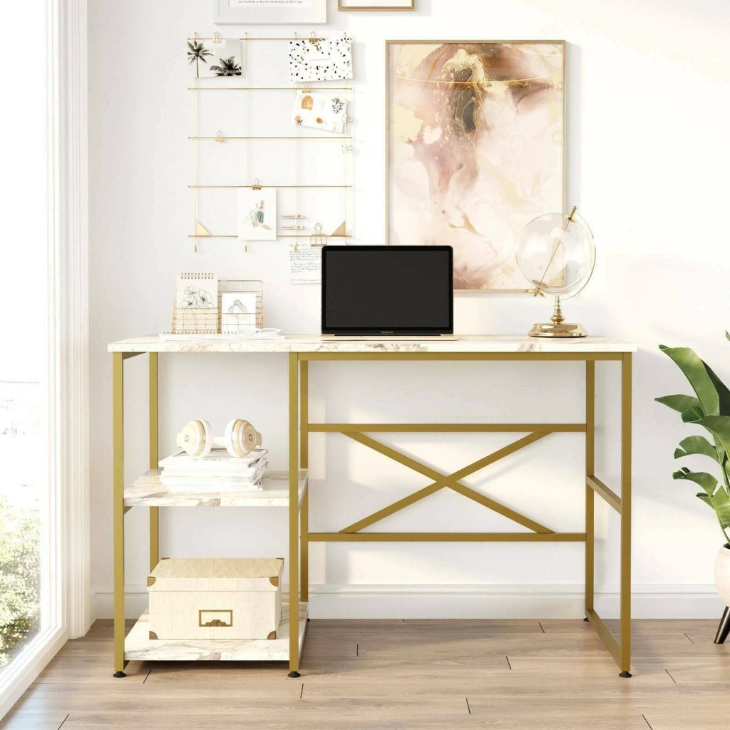 Scorpius, Scrivania 2 Ripiani, 60x120x75h cm oro
