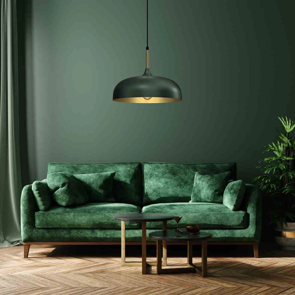 Lampada a sospensione Lincoln Milagro verde/oro Ø35 E27
