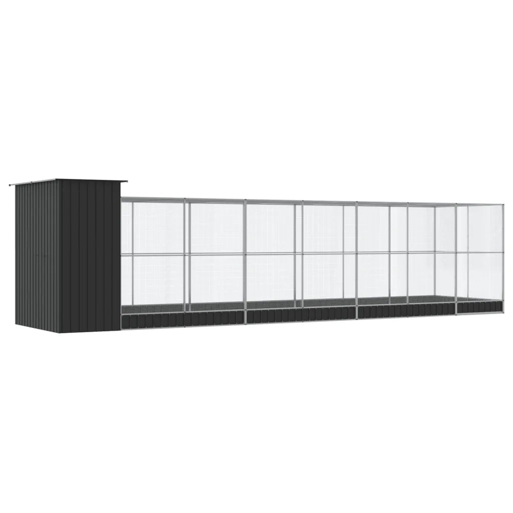 Voliera con Estensione Argento 830x203x216 cm in Acciaio