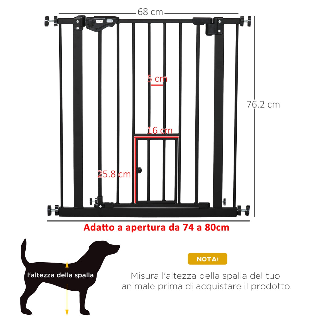 Cancelletto Estensibile per Cani ¨C Minimal ¨C Nero 68x76.2 cm