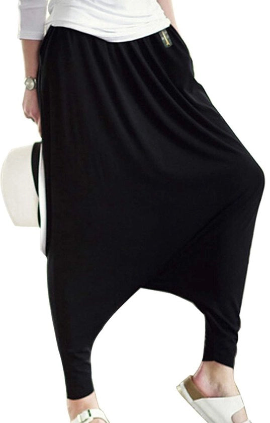 Borsa Casual Baggy Drop Crotch Donna - Nero, Dimensione Unica
