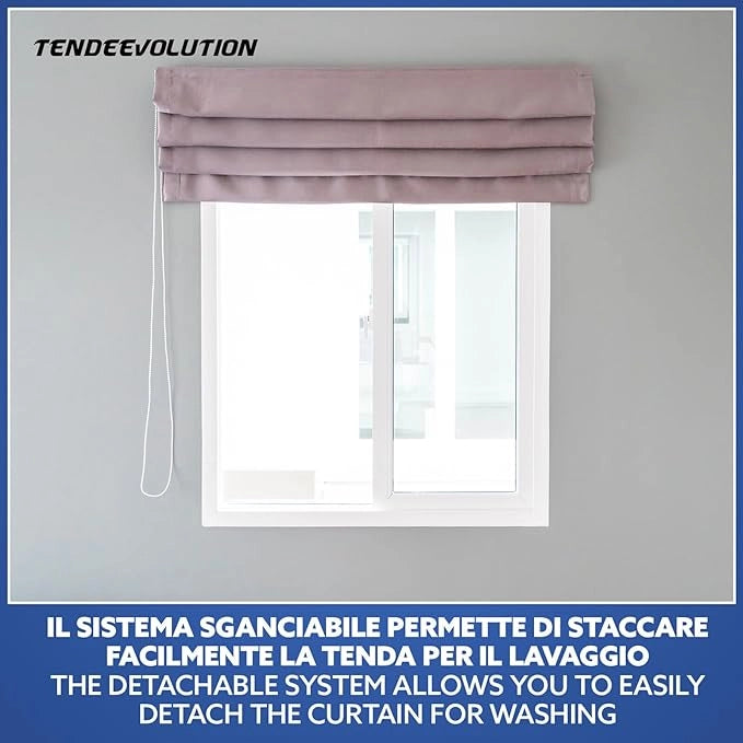 Binario Tenda a Pacchetto 4 Calate con cassone, Bastone Attacco Parete/Soffitto, Binario in Alluminio Bianco Lunghezza 220 CM Comando a sinistra