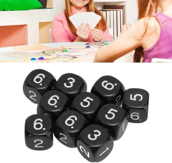 Set di Dadi di Plastica 20 Pezzi - 6 Facce - Dimensione 16 mm - Durevoli - Numeri Chiari - Educativi attraverso i Giochi