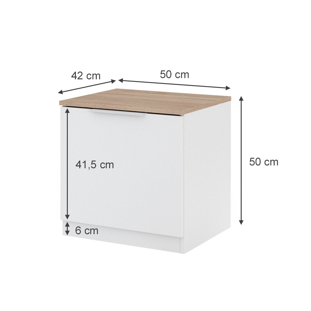 Vicco Comodino camera da letto Bianco 50 x 50 cm Set di 2