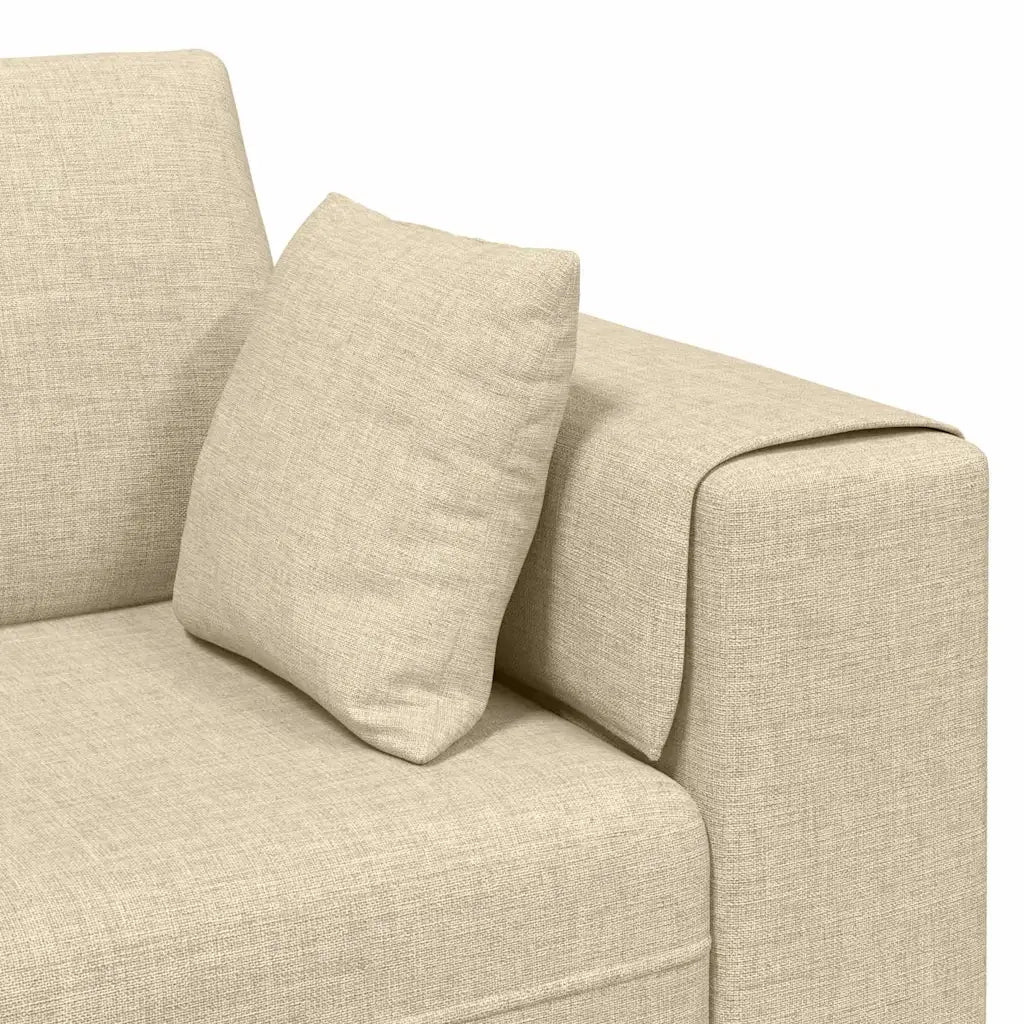 Divano con cuscino Crema 250 x 77 x 76 cm Tessuto 3335149