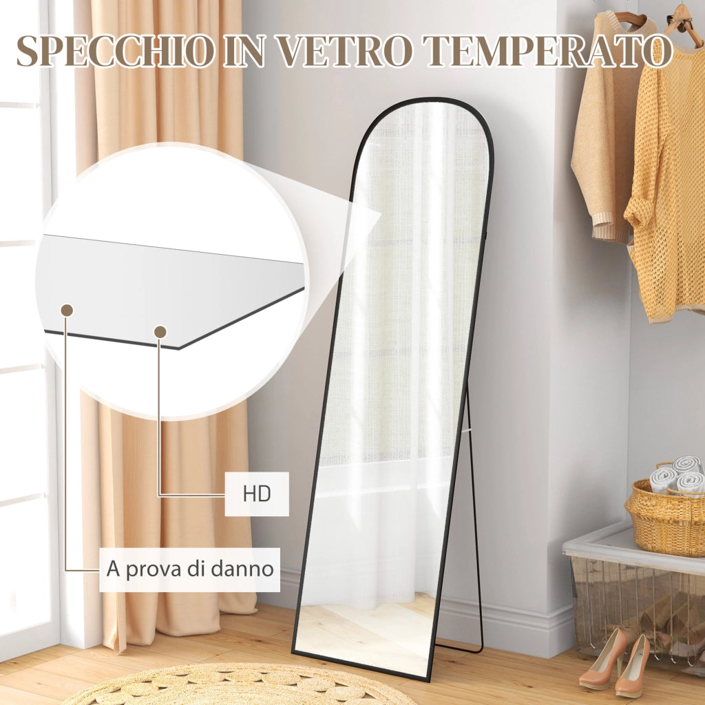 Specchio da Terra e Parete ¨C Xylo ¨C Alluminio Nero 50x170 cm