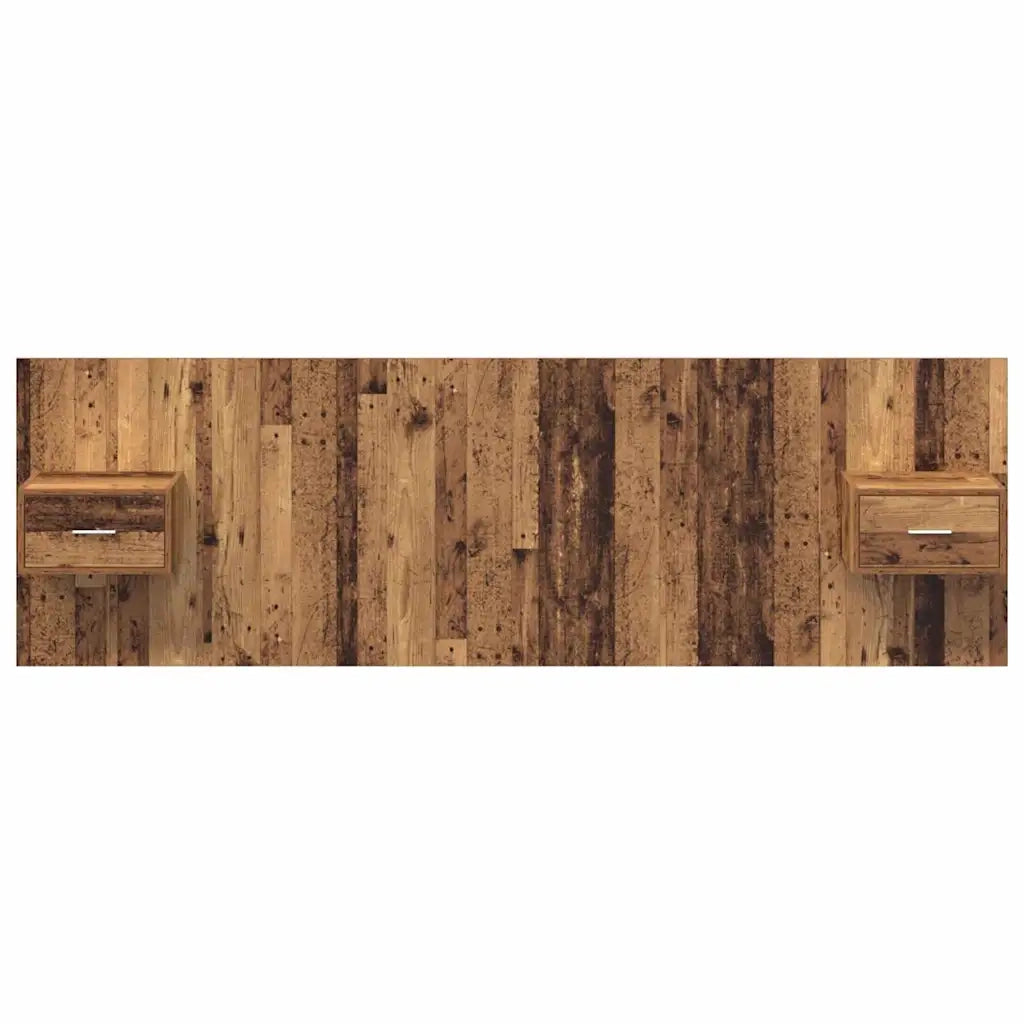 Testata con Comodino 3 pcs Legno vecchio Legno multistrato 3415742