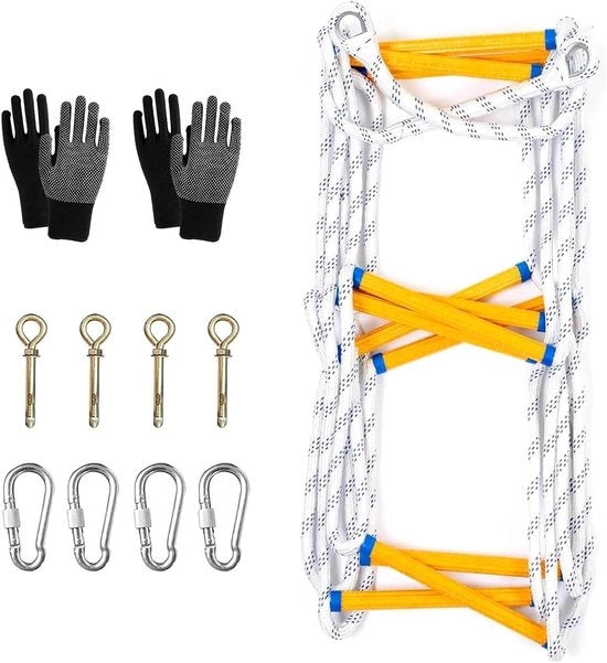 Scala in nylon per finestra balcone ringhiera giardino portatile per adulti bambini 5 m