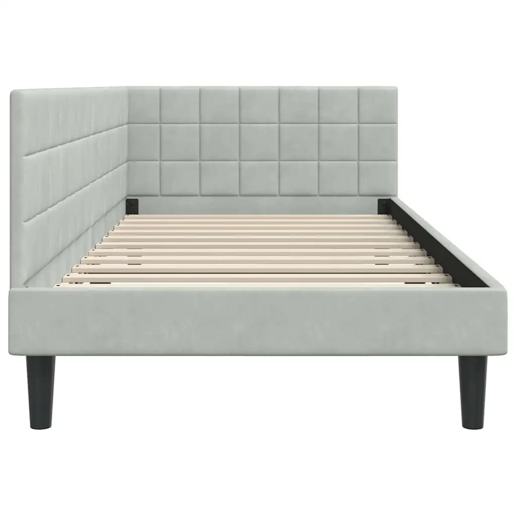 Cornice del letto ad angolo Grigio chiaro 90 cm x 200 cm 42016428