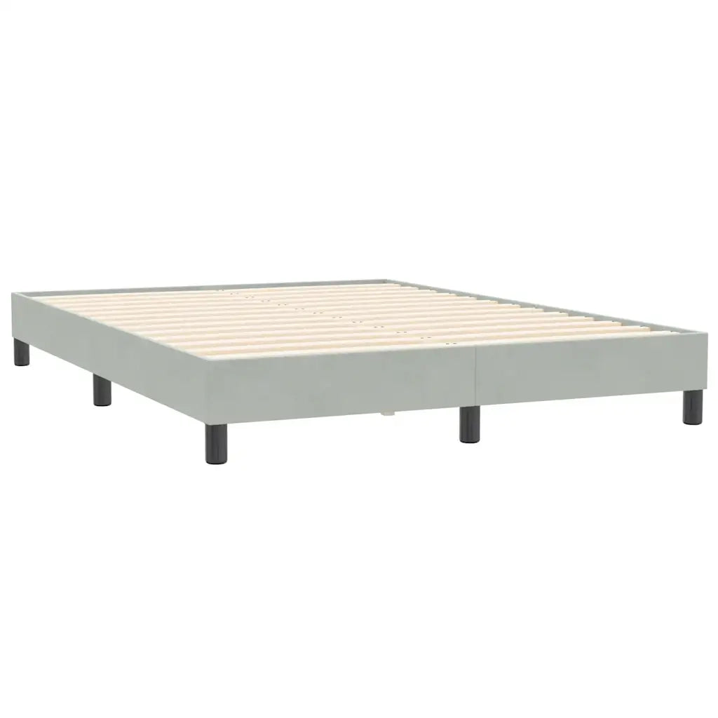 Giroletto Molle senza Materasso-Struttura Letto Grigio Chiaro 140x210cm Velluto