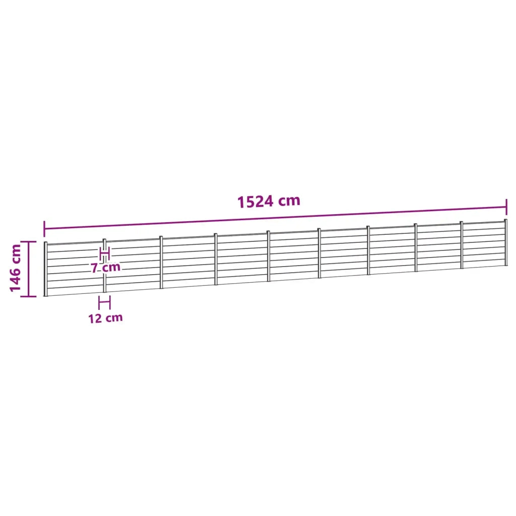 Pannello di Recinzione 9 pcs WPC e Alluminio Grigio