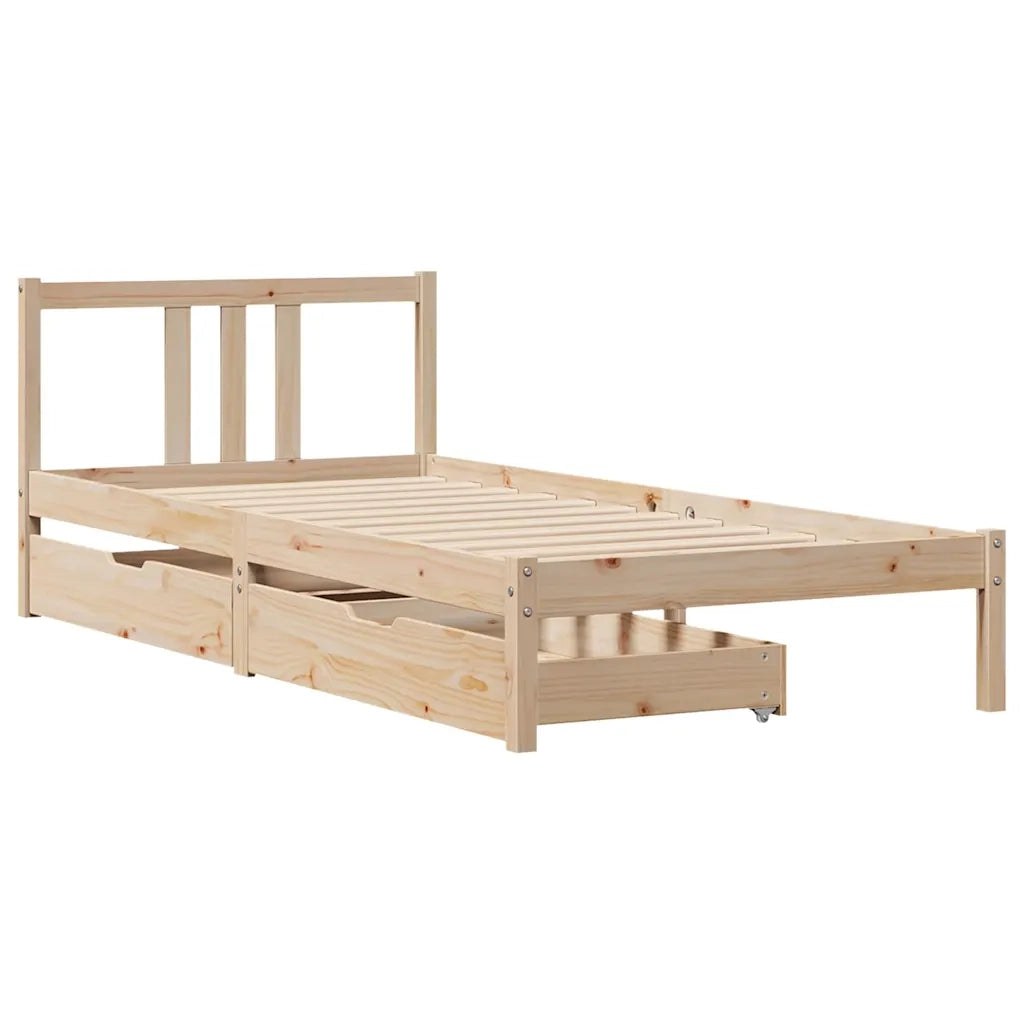 Letto singolo | Letto per adulti | Letto senza Materasso 90x190 cm in Legno Massello di Pino