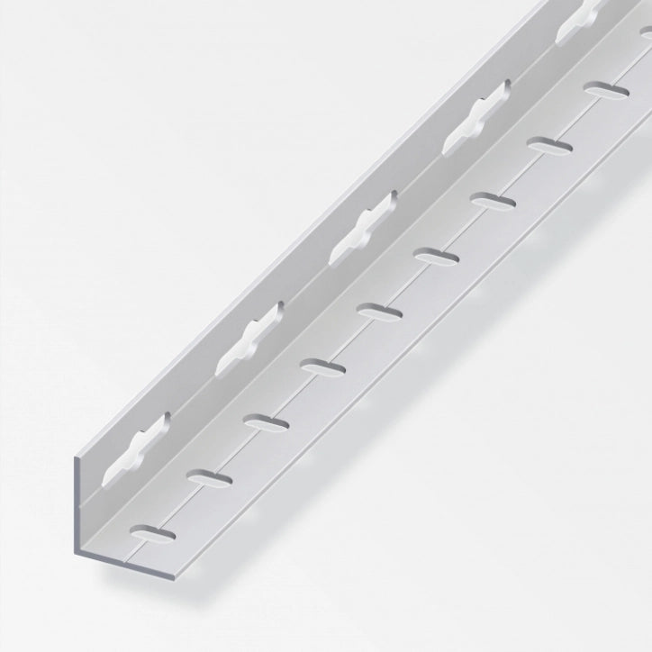 Angolare forato alluminio argentato 23,5x23,5 mm