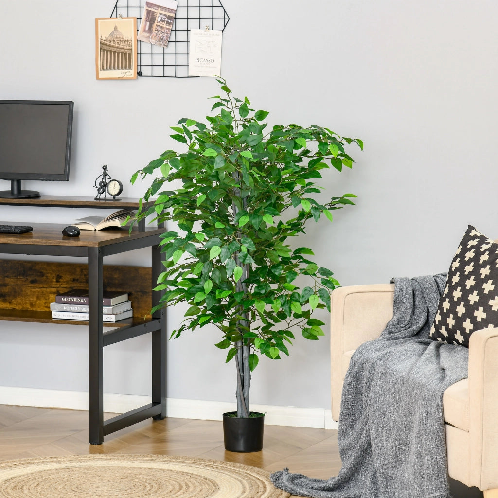 Pianta Artificiale Ficus ¨C zephmum ¨C Verde H.135 cm con Vaso