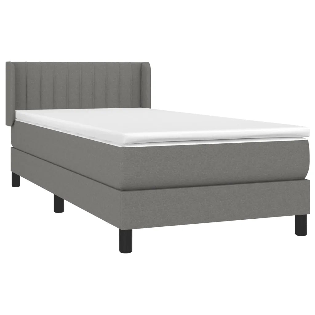 Giroletto a Molle con Materasso Grigio Scuro 90x200 cm Tessuto 3129842
