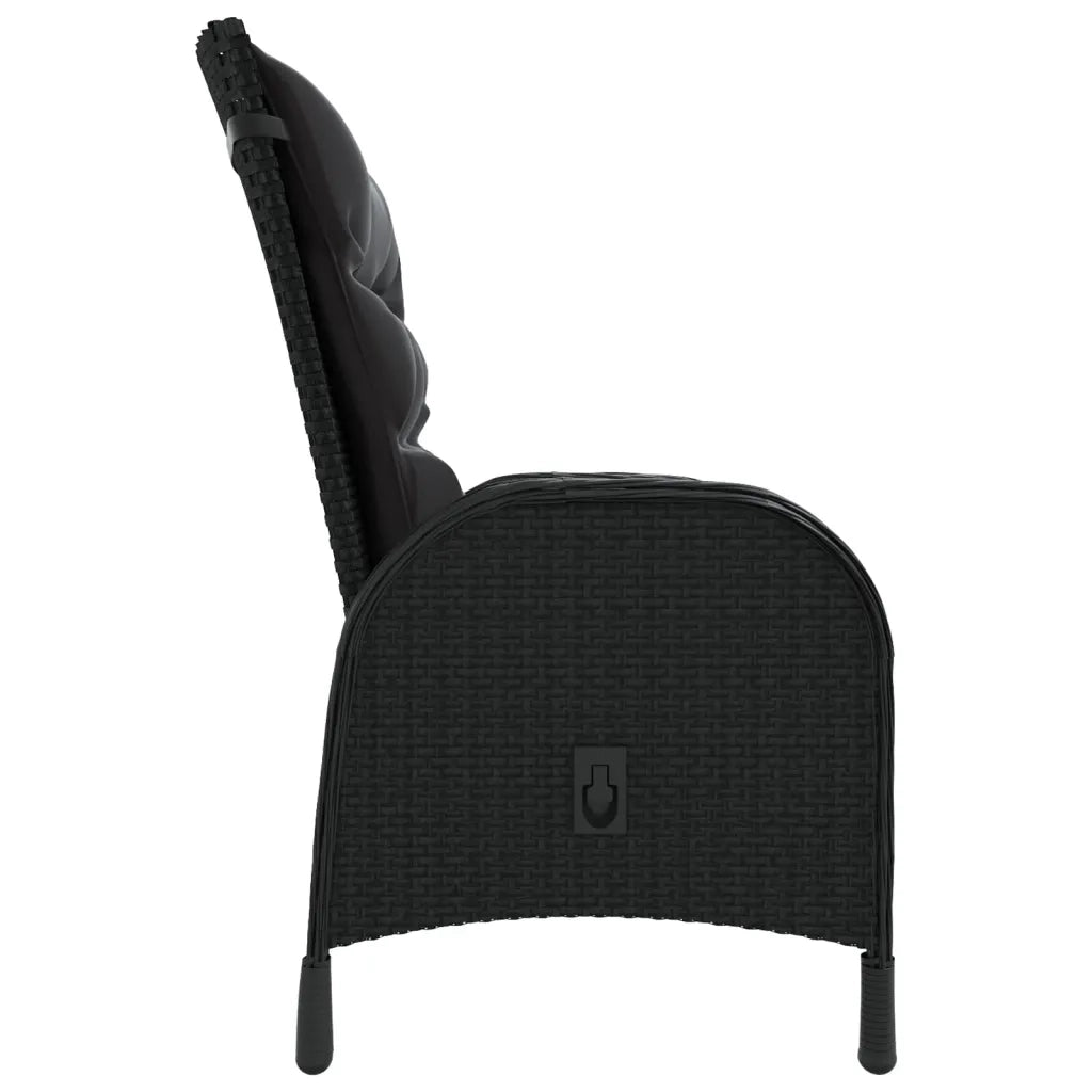 Set da Bistrot per Giardino 3 pz in Polyrattan Nero 3058549